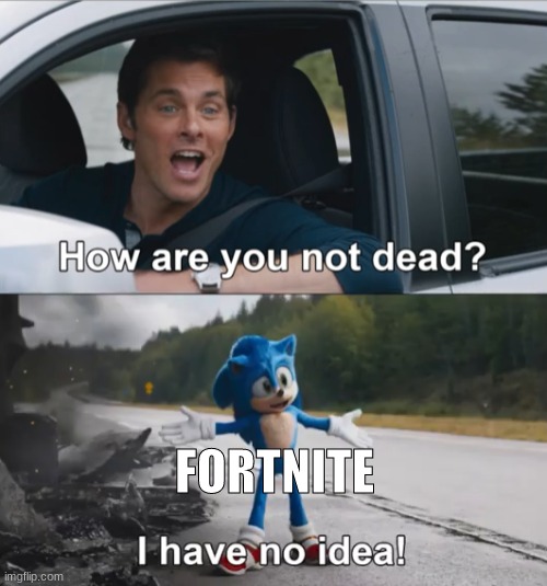 Sonic How Are You Not Dead | FORTNITE | image tagged in sonic how are you not dead,fortnite memes | made w/ Imgflip meme maker