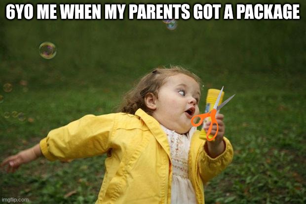 Package | 6YO ME WHEN MY PARENTS GOT A PACKAGE | image tagged in girl running,6yo,memes | made w/ Imgflip meme maker
