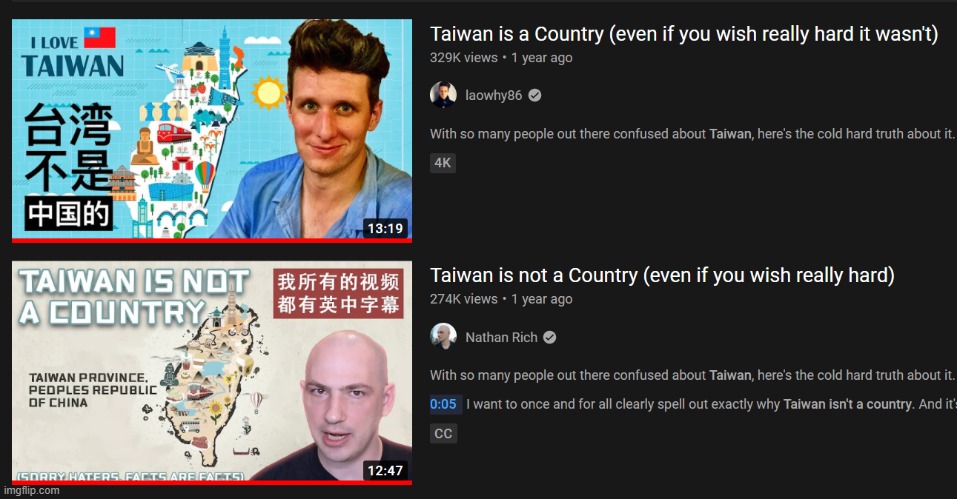 Chad Taiwan enthusiast vs virgin CCP bootlicker | made w/ Imgflip meme maker