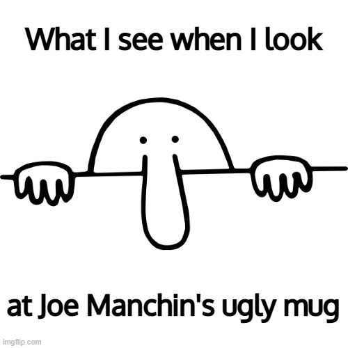 Joker Manchin | What I see when I look; at Joe Manchin's ugly mug | image tagged in joe manchin,west virginia,congress | made w/ Imgflip meme maker