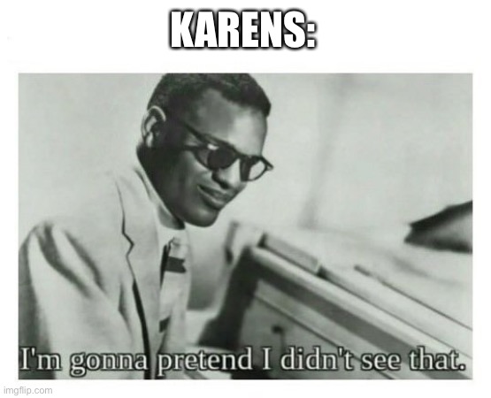 I'm gonna pretend I didn't see that | KARENS: | image tagged in i'm gonna pretend i didn't see that | made w/ Imgflip meme maker