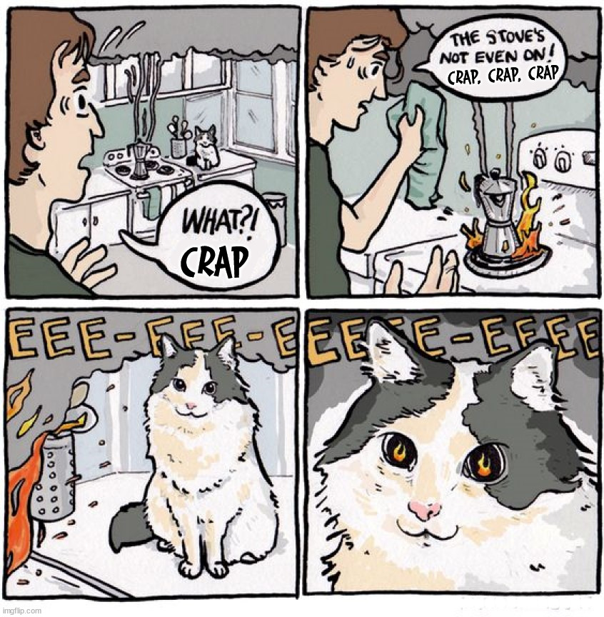 CRAP, CRAP, CRAP; CRAP; ...................... | image tagged in comics/cartoons | made w/ Imgflip meme maker