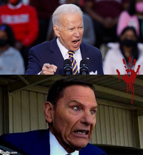 Joe Biden vs. Kenneth Copeland (devilish preacher) | image tagged in joe biden,biden,creepy joe biden,angry old man,angry preacher,political memes | made w/ Imgflip meme maker