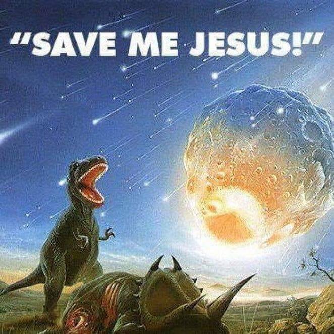 Save me Jesus dinos Blank Meme Template