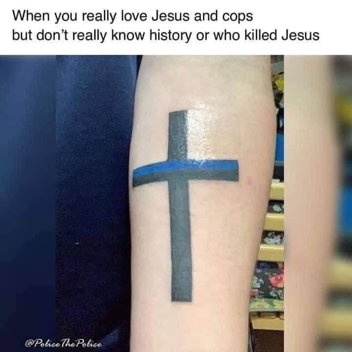 Blue Lives Matter Cross Blank Meme Template