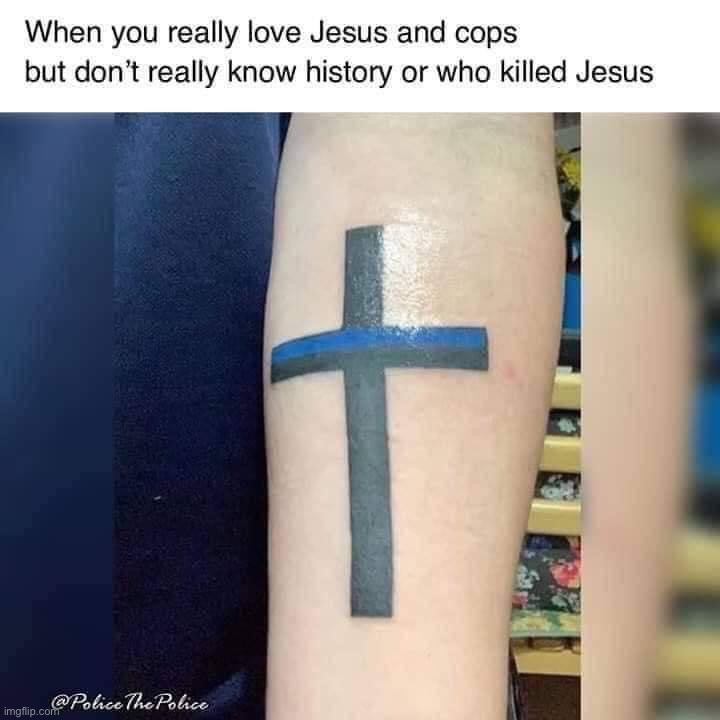 Blue Lives Matter Cross | image tagged in blue lives matter cross | made w/ Imgflip meme maker