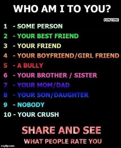 i didn't wanna do the other ine | image tagged in who am i to you | made w/ Imgflip meme maker