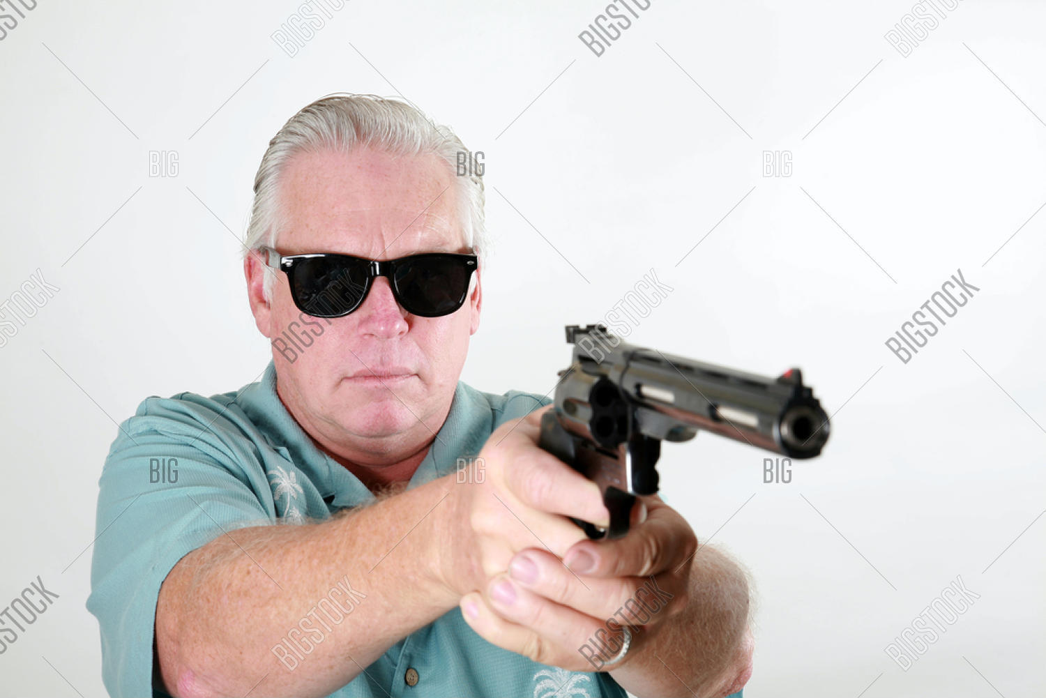 Old Man with Gun Blank Meme Template