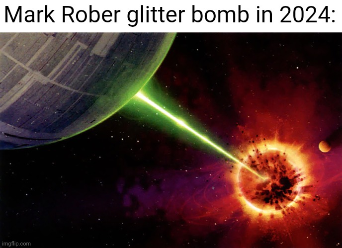 "it took quite a bit of engineering to pull off" |  Mark Rober glitter bomb in 2024: | image tagged in death star firing | made w/ Imgflip meme maker
