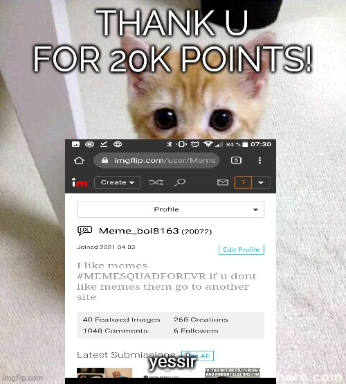 YESSSSSSS (20k points edition) | THANK U FOR 20K POINTS! yessir | image tagged in thank you,20000 points,oh wow are you actually reading these tags,but,why are you reading this | made w/ Imgflip meme maker