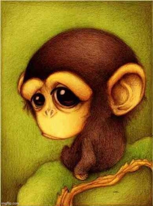 Sad monkey | image tagged in sad monkey | made w/ Imgflip meme maker