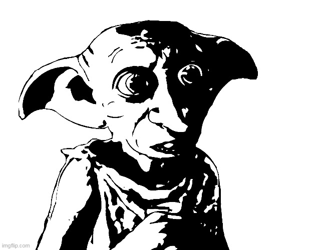 "Master has given dobby a sock- Dobby is free" | image tagged in dobby,harry potter,drawing,art | made w/ Imgflip meme maker