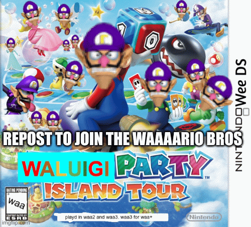 wario bros on de wee ds | REPOST TO JOIN THE WAAAARIO BROS | image tagged in gifs,gif | made w/ Imgflip images-to-gif maker