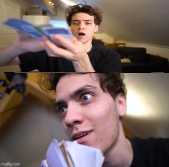 High Quality DANI WITH THE MONEY Blank Meme Template