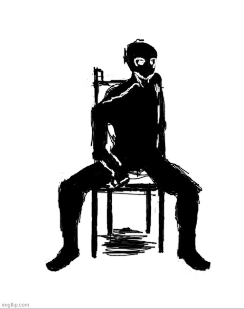 sitting(in a cool way) | image tagged in blank white template,drawing | made w/ Imgflip meme maker