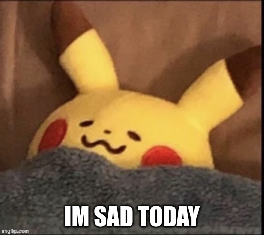 i sleep | IM SAD TODAY | image tagged in i sleep | made w/ Imgflip meme maker