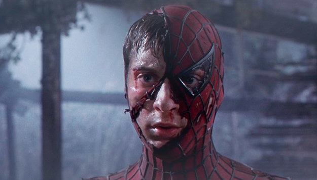 Ripped Mask Tobey Maguire Spiderman Blank Meme Template