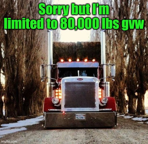 old truckers | Sorry but I’m limited to 80,000 lbs gvw | image tagged in old truckers | made w/ Imgflip meme maker