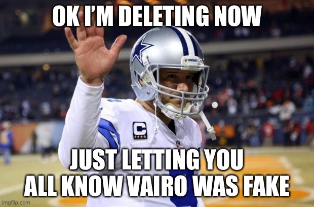 Idk | OK I’M DELETING NOW; JUST LETTING YOU ALL KNOW VAIRO WAS FAKE | image tagged in bye felicia | made w/ Imgflip meme maker