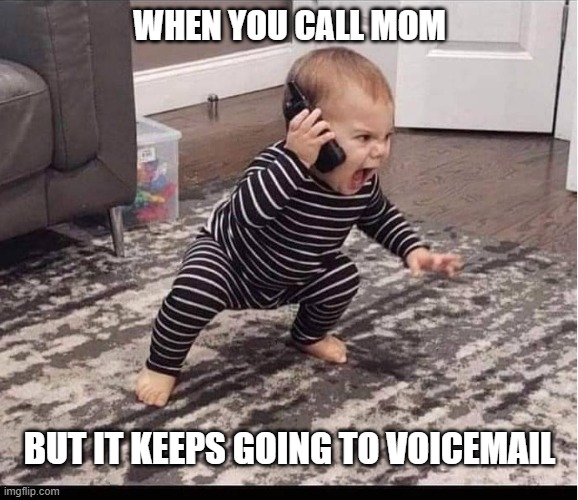 Mom | WHEN YOU CALL MOM; BUT IT KEEPS GOING TO VOICEMAIL | image tagged in funny | made w/ Imgflip meme maker