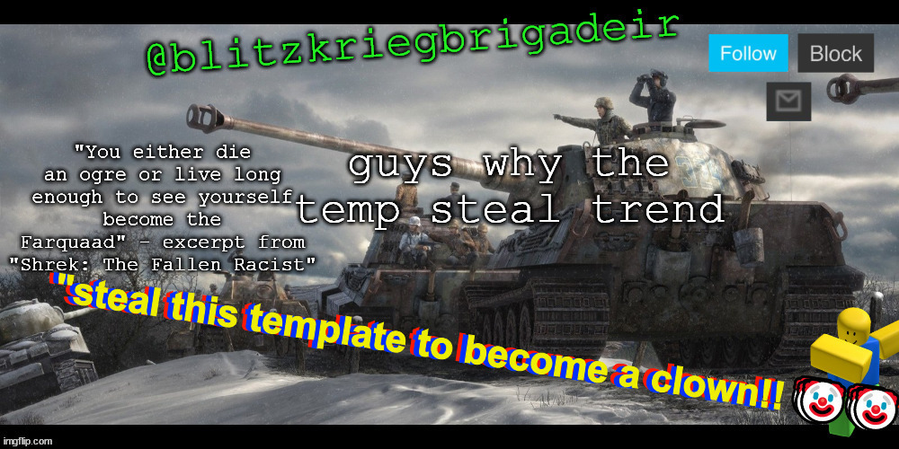 temp | guys why the temp steal trend | image tagged in blitz's announcement temp | made w/ Imgflip meme maker