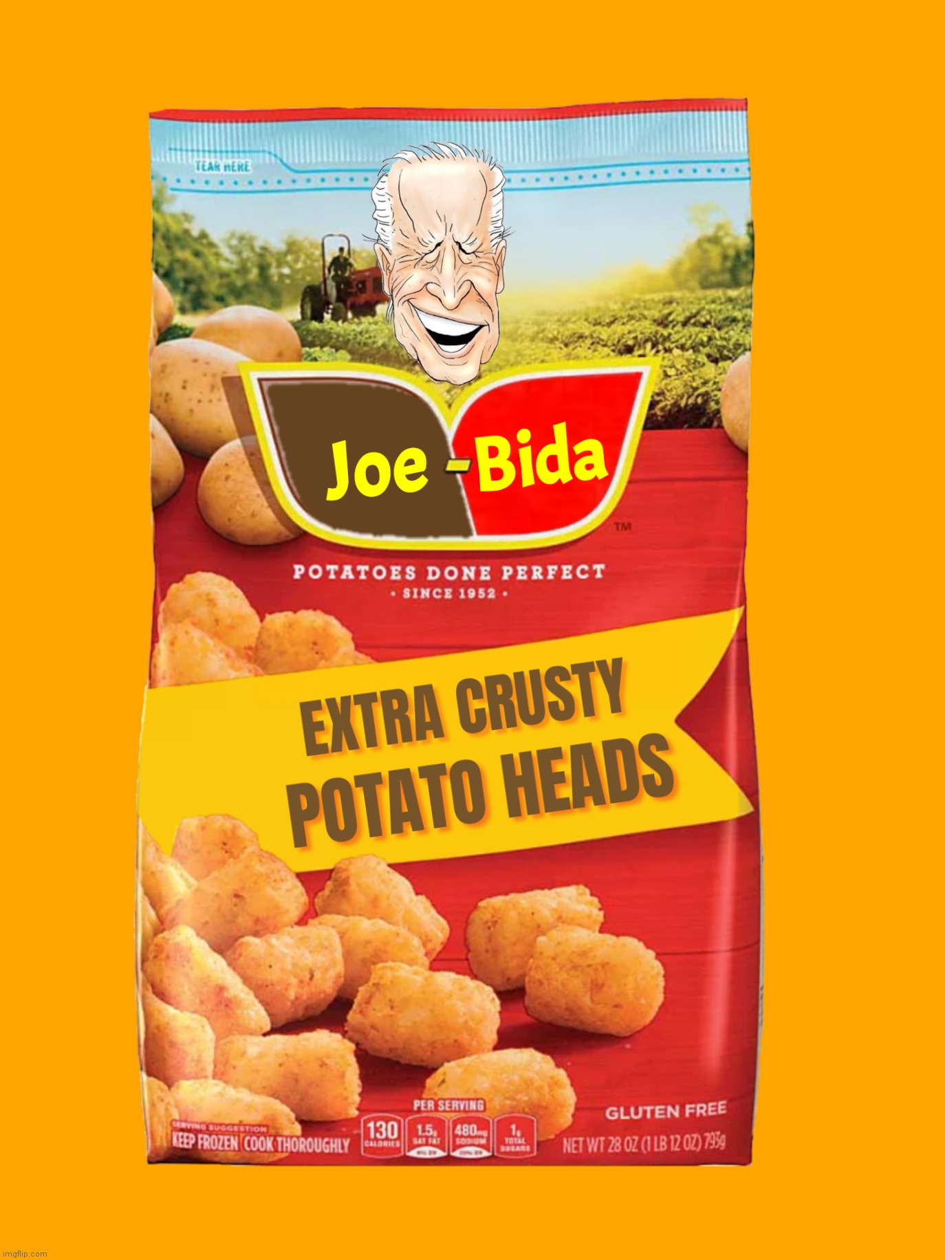 If it's Joe-Bida it's not righta! | image tagged in bad photoshop,joe biden,ore ida,potato,tuber in chief | made w/ Imgflip meme maker