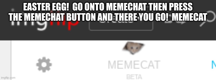 EASTER EGG! | EASTER EGG!  GO ONTO MEMECHAT THEN PRESS THE MEMECHAT BUTTON AND THERE YOU GO!  MEMECAT | image tagged in easter egg,development,wow | made w/ Imgflip meme maker