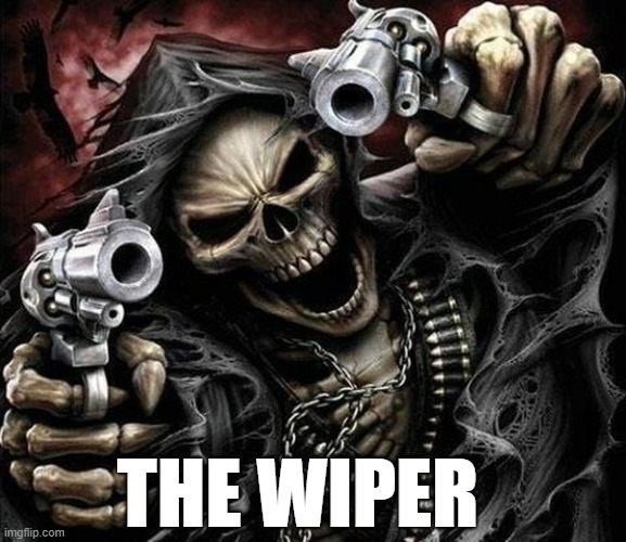 THE WIPER | THE WIPER | image tagged in badass,skeleton,cool | made w/ Imgflip meme maker