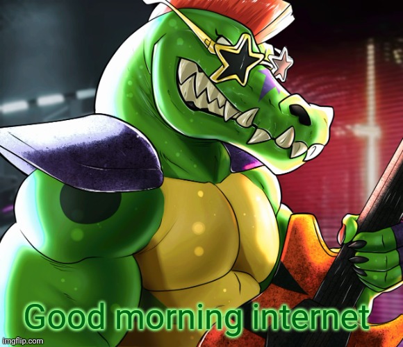 Good morning internet | image tagged in monty gator announcement template | made w/ Imgflip meme maker