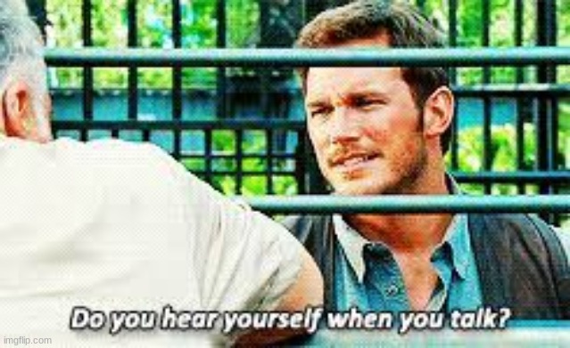 Jurassic World do you hear yourself when you talk? | image tagged in jurassic world do you hear yourself when you talk | made w/ Imgflip meme maker