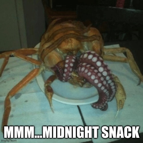 What in the have done did heck is this??? | MMM...MIDNIGHT SNACK | image tagged in food | made w/ Imgflip meme maker