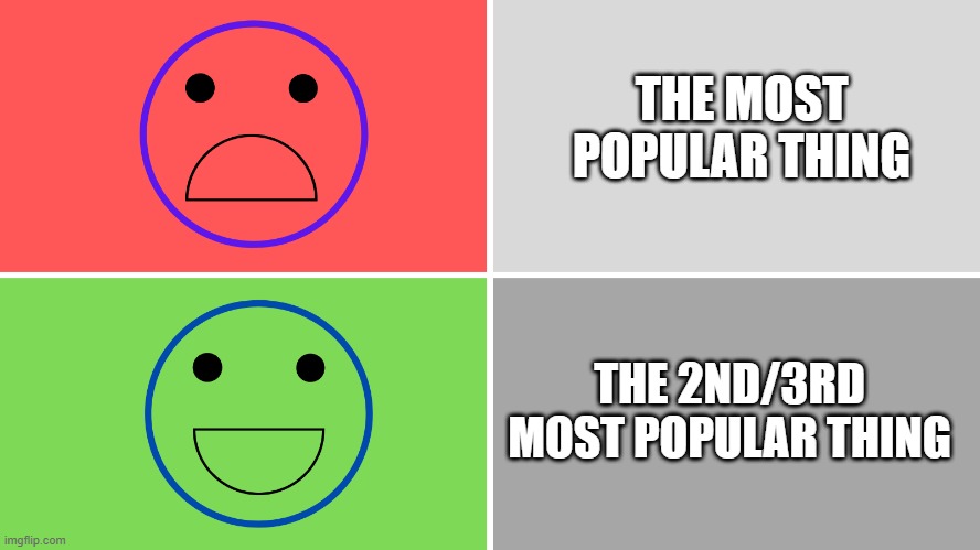 The Bad and the Good | THE MOST POPULAR THING; THE 2ND/3RD MOST POPULAR THING | image tagged in memes | made w/ Imgflip meme maker