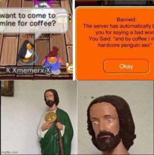 oh no | image tagged in wide eyed jesus | made w/ Imgflip meme maker