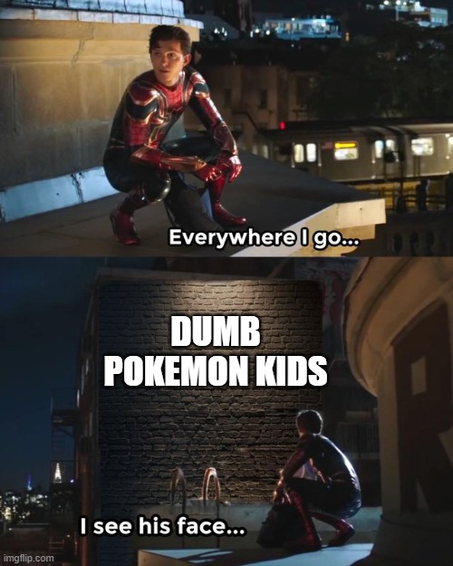 well, at least it's at MY home country | DUMB POKEMON KIDS | image tagged in everywhere i go i see his face,pokemon,kids today | made w/ Imgflip meme maker