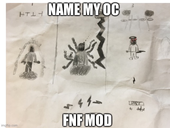 Name my oc | NAME MY OC; FNF MOD | image tagged in fnf | made w/ Imgflip meme maker