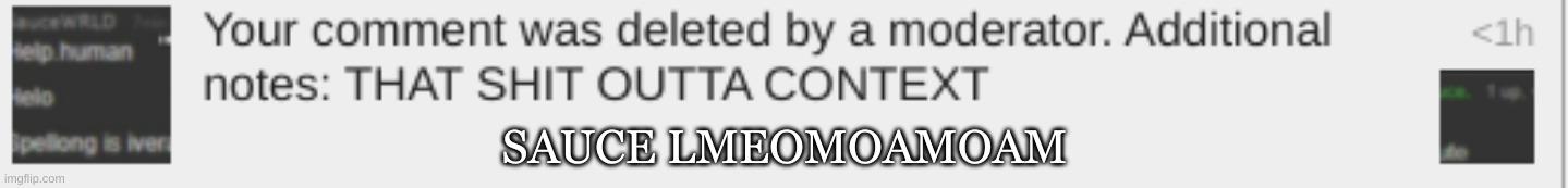 SAUCE LMEOMOAMOAM | made w/ Imgflip meme maker
