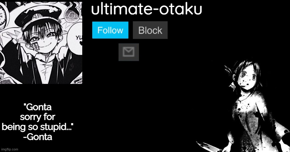 Ultimate-otaku's black and white announcement template Blank Meme Template