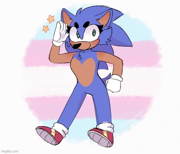 Sonic doesn't look that different xD (by scenebunny) | image tagged in gaymer,transgender,sonic the hedgehog,memes,moving hearts | made w/ Imgflip meme maker