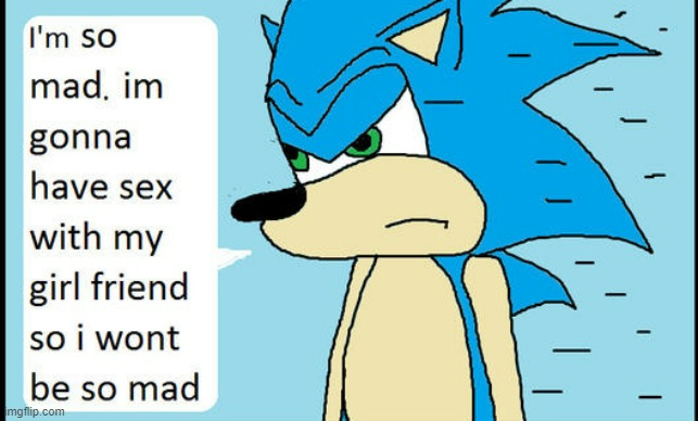 Sonic is so mad, I wonder what he'll do so he won't be so mad? Blank Meme Template