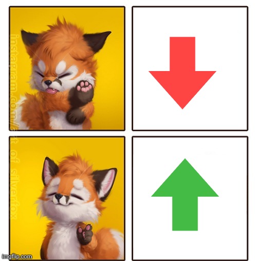 Its cute | image tagged in fox yes no template | made w/ Imgflip meme maker
