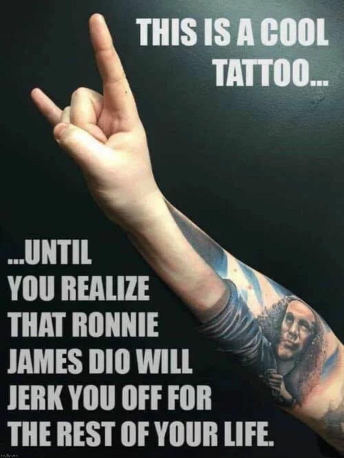 oof | image tagged in ronnie james dio masturbation tattoo | made w/ Imgflip meme maker