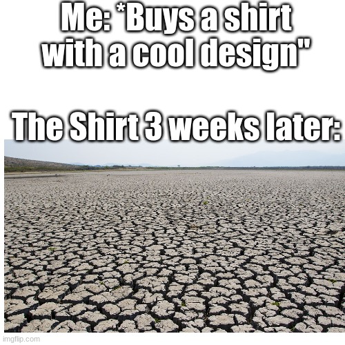 My shirt | Me: *Buys a shirt with a cool design"; The Shirt 3 weeks later: | image tagged in funny | made w/ Imgflip meme maker
