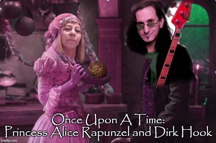 Once Upon a Time in another dimension | Once Upon A Time:
Princess Alice Rapunzel and Dirk Hook | image tagged in memes | made w/ Imgflip meme maker