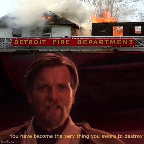 Burning F**e St**i*n | image tagged in you have become the very thing you swore to destroy | made w/ Imgflip meme maker