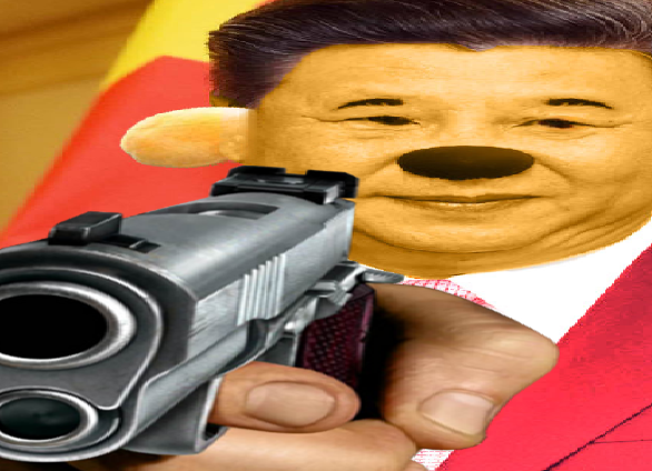 xi jinping winnie the pooh with gun Blank Meme Template