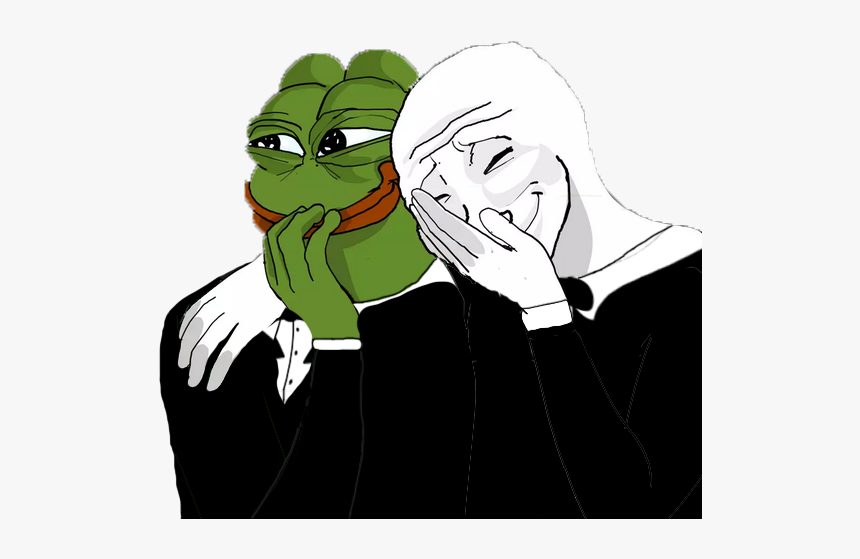 Pepe and Wojak laughing Blank Meme Template
