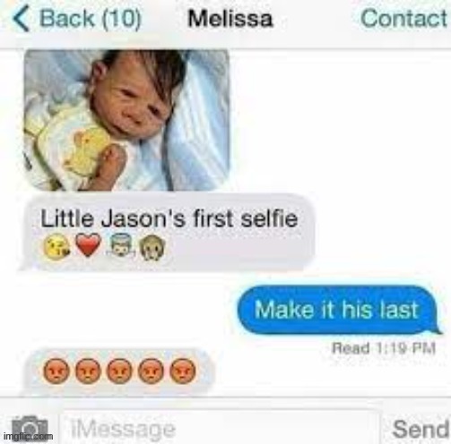 Little Jasons first selfie | image tagged in little jasons first selfie | made w/ Imgflip meme maker