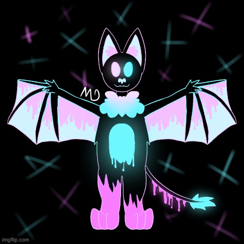 Help name lil neo themed bat boi, I've run dry of name ideas (very proud of this design) | image tagged in furry,art,drawings,characters,names | made w/ Imgflip meme maker