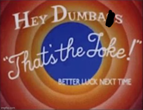 hey dumbass that's the joke | image tagged in hey dumbass that's the joke | made w/ Imgflip meme maker