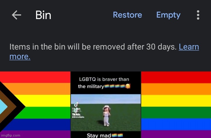 these images are in the trashcan now. | made w/ Imgflip meme maker